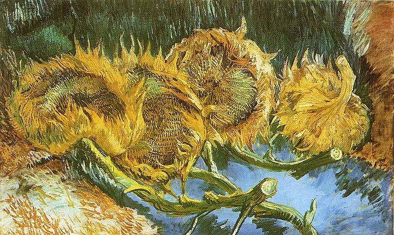 Vincent Van Gogh Four Cut Sunflowers oil painting image